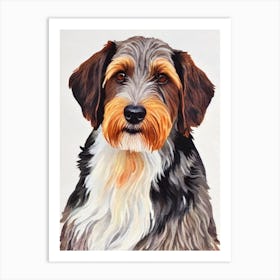 German Wirehaired Pointer 2 Watercolour Dog Art Print