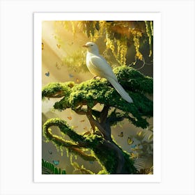 White Dove In The Forest Art Print