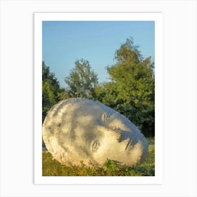 Stone Sculpture In A Park, Oil Painting Art Print