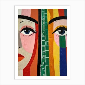 Two Women'S Faces Art Print