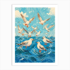 Seagulls Flying Art Print