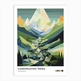 Mountains And Valley   Geometric Vector Illustration 3 Poster Art Print
