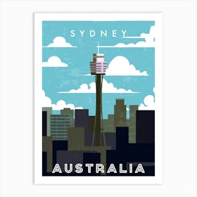 Sydney, Australia — Retro travel minimalist poster 1 Art Print