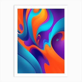 Abstract Colorful Waves Vertical Composition 46 Art Print