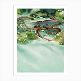 Pacific Octopus Storybook Watercolour Art Print