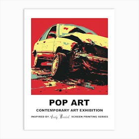 Car Crash Pop Art 3 Art Print