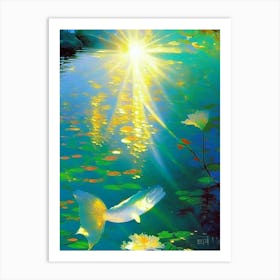 Kumonryu Koi Fish Monet Style Classic Painting Art Print