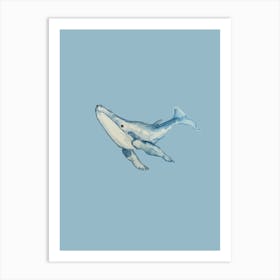 Whale Blue 2 Art Print