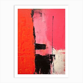 Pink And Black Abstract Painting 2 Art Print