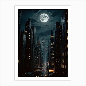 New York City The City's Lunar Glow Art Print