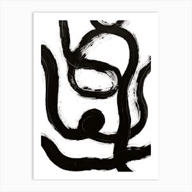Complicated Black Abstract Art Print