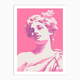 Aphrodite Greek Goddess Pop Art Pink 3 Art Print
