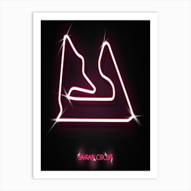 Bahrain International Circuit F1 Track neon Art Print