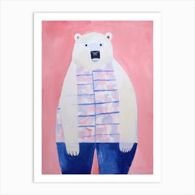Playful Illustration Of Polar Bear For Kids Room 5 Art Print