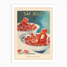 Red Gummy Bears Vintage Advertisement Illustration 2 Poster Art Print