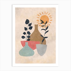 Vases And Plants 2 Art Print