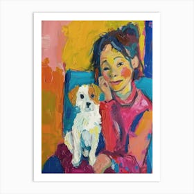 Little Girl With Dog Art Print