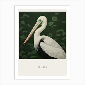 Ohara Koson Inspired Bird Painting Pelican 1 Poster Art Print