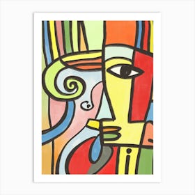 Egyptian statue portrait Art Print