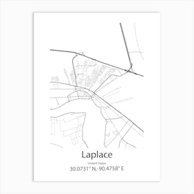 Laplace,United States Minimalist Map Affiche