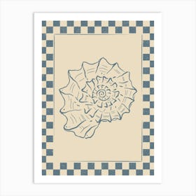 Seashell 02 with Checkered Border Art Print