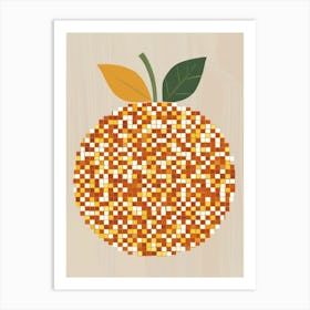 Pixelated Orange Art Print