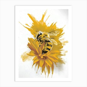 Bee On A Flower Art Print