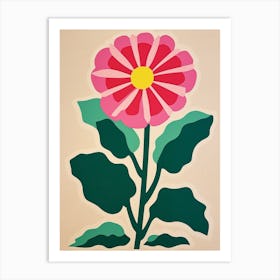 Cut Out Style Flower Art Gerbera Daisy 3 Art Print