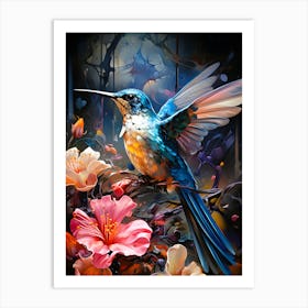 Avian Radiance Bird In Light Art Print