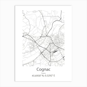 Cognac,France Minimalist Map Art Print