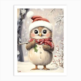 Christmas Owl 3 Art Print