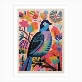 Colourful Scandi Bird Pigeon 2 Art Print