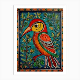 Default Traditional Indian Madhubani Style Painting Of A Birds 0 (2) Art Print