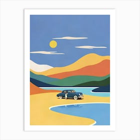 Car On The Beach Art Print