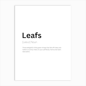 Leafs Definition Meaning Art Print