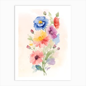 Watercolor Flowers 3 Art Print