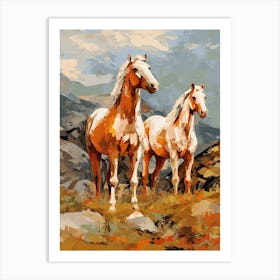 Horses Painting In Rocky Mountains Colorado, Usa 1 Art Print