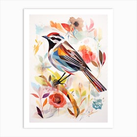 Bird Painting Collage Sparrow 7 Art Print