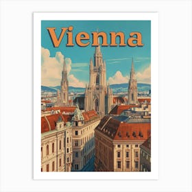 Aihrgdesign A Vintage Travel Poster Of Vienna 1 Art Print