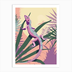 Lilac Grand Cayman Gecko Abstract Modern Illustration Art Print