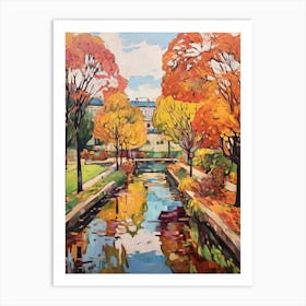 Autumn Gardens Painting Gardens Of The Royal Palace Of Caserta 1 Art Print