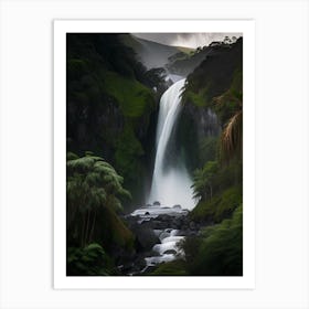 Kaihūrāngu Falls, New Zealand Realistic Photograph (2) Art Print