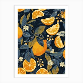 Oranges And Leaves 1 Art Print