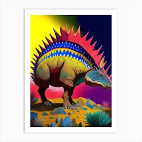 Compsosuchus Primary Colours Dinosaur Art Print