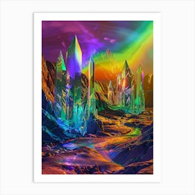 Crystals and minerals rainbow desert Art Print