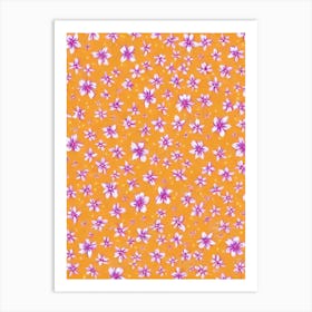 Vinca Floral Print Retro Pattern 2 Flower Art Print