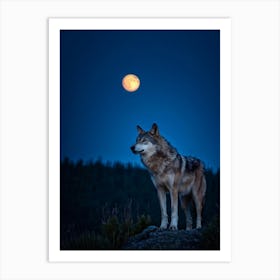 Wolf In The Moonlight 5 Art Print