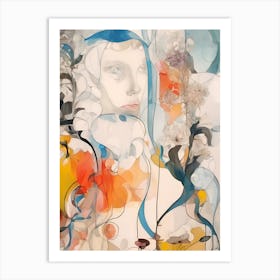 Klimts Would Love These Flowers Light Blue Art (1) Art Print