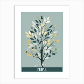 Cedar Tree Flat Illustration 1 Poster Art Print