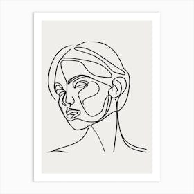 One Line Drawing Of A Woman's Face Art Print